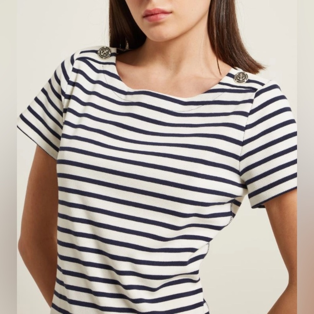 NWOT Max&Co. Label-cut Cotton Dress with Stripes Size: Small US4 Spring/Summer - Picture 3 of 14